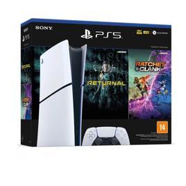 Console Playstation 5 Slim + 2 Jogos 1TB 1 Controle Sem Fio 1000038914 - Branco/Preto - Bivolt