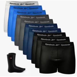 Kit 10 Cueca Boxer Reebok Sem Costura Box + 2 Meias Sandrini