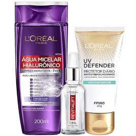Kit L'Oréal Paris: Água Micelar + Sérum + UV Defender Antioleosidade