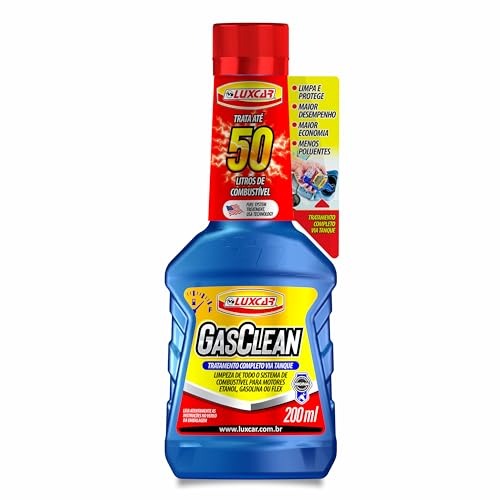 Luxcar Aditivo para Combustível GasClean 200 ml – Gasolina, Etanol ou Flex – Limpa e protege o sistema de injeção - Melhora desempenho e maior economia