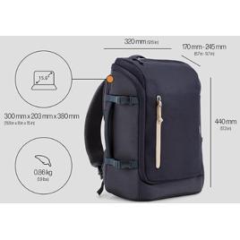Mochila Expansível HP Travel para Laptop de 15,6" Multi-compartimentos Design Leve e Elegante Alças Ajustáveis até 30L