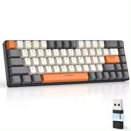 Teclado mecânico 60% Bluetooth Dual Mode Hot-Swappable Mini 68-chave interruptor vermelho