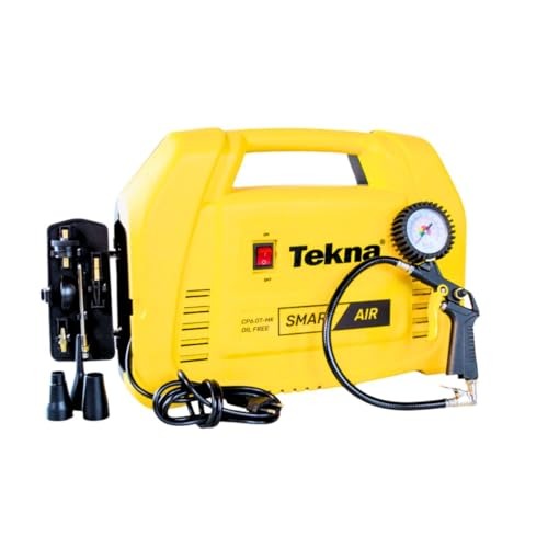 Tekna Compressor de Ar Portátil CP6.0T-2MK 1,5HP 220V – Ar Direto, 6 PCM de Vazão, Isento de Óleo, 116 Libras/pol² com Kit de Acessórios e Mangueira